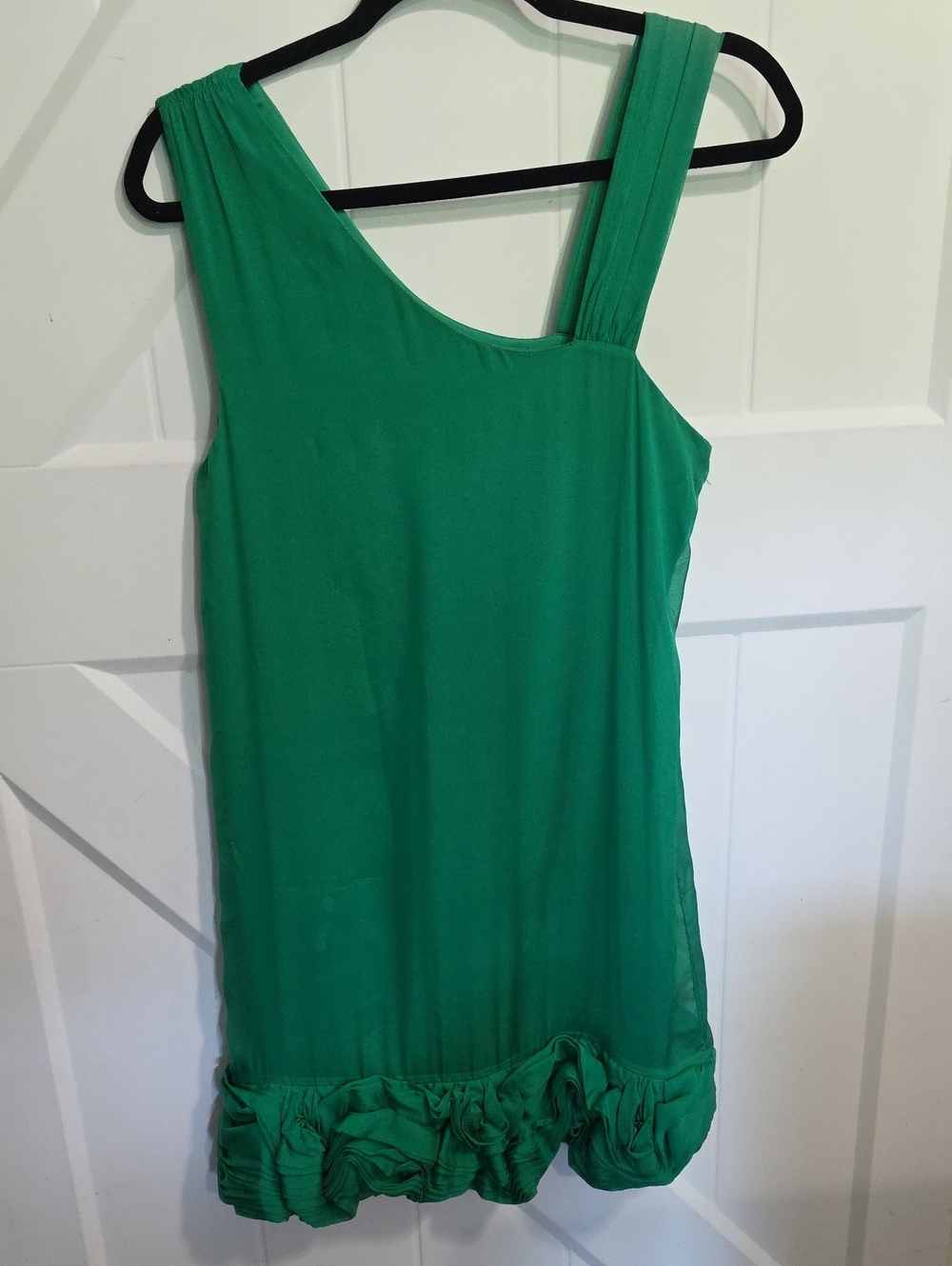 Alice + Olivia Emerald Green Dress with Gold Label 100% Silk  Style #82-623-643